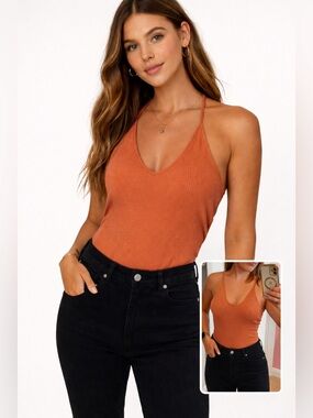 Avec Les Filles Ribbed Bodysuit – Strappy Back